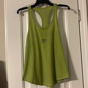 Nike green OBSESSED tank.